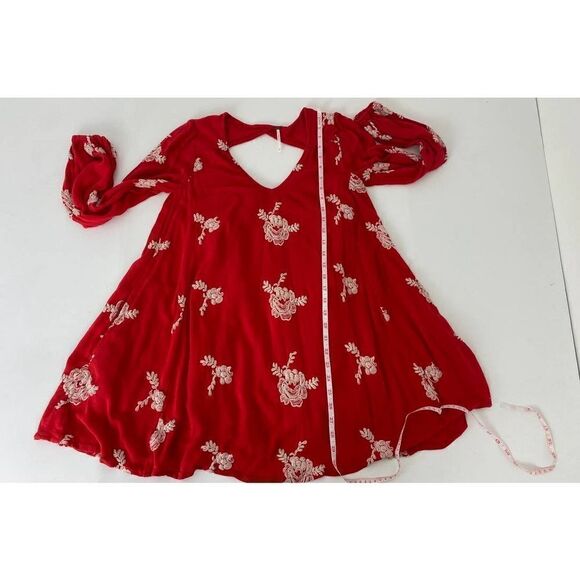 Free People Emma Embroidered Swing Dress Back Cut-Out - Size XS - Picture 3 of 6